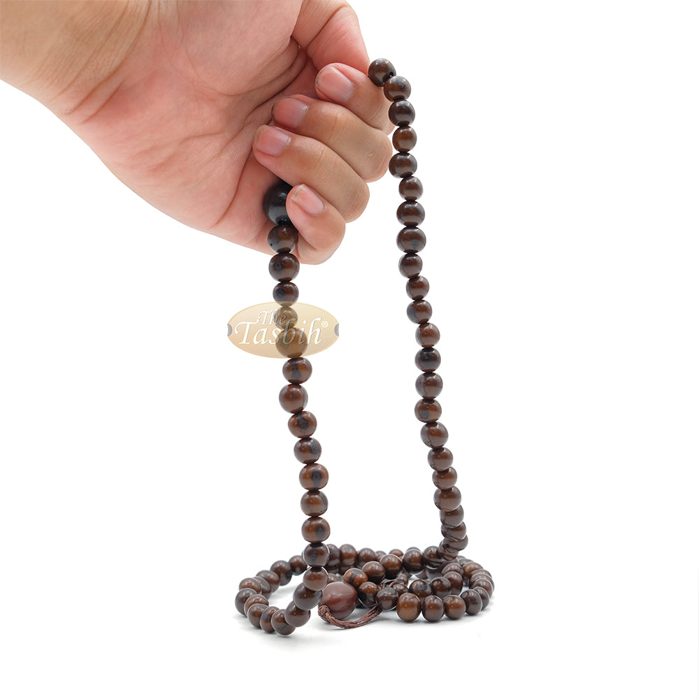 Açai Seed Misbaha - Naturally Dyed Brown Eco-Friendly Sustainable Handcrafted 9 mm Beads Traditional Tasbih