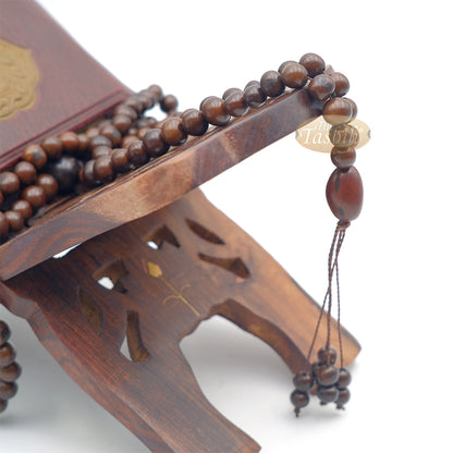 Açai Seed Misbaha - Naturally Dyed Brown Eco-Friendly Sustainable Handcrafted 9 mm Beads Traditional Tasbih