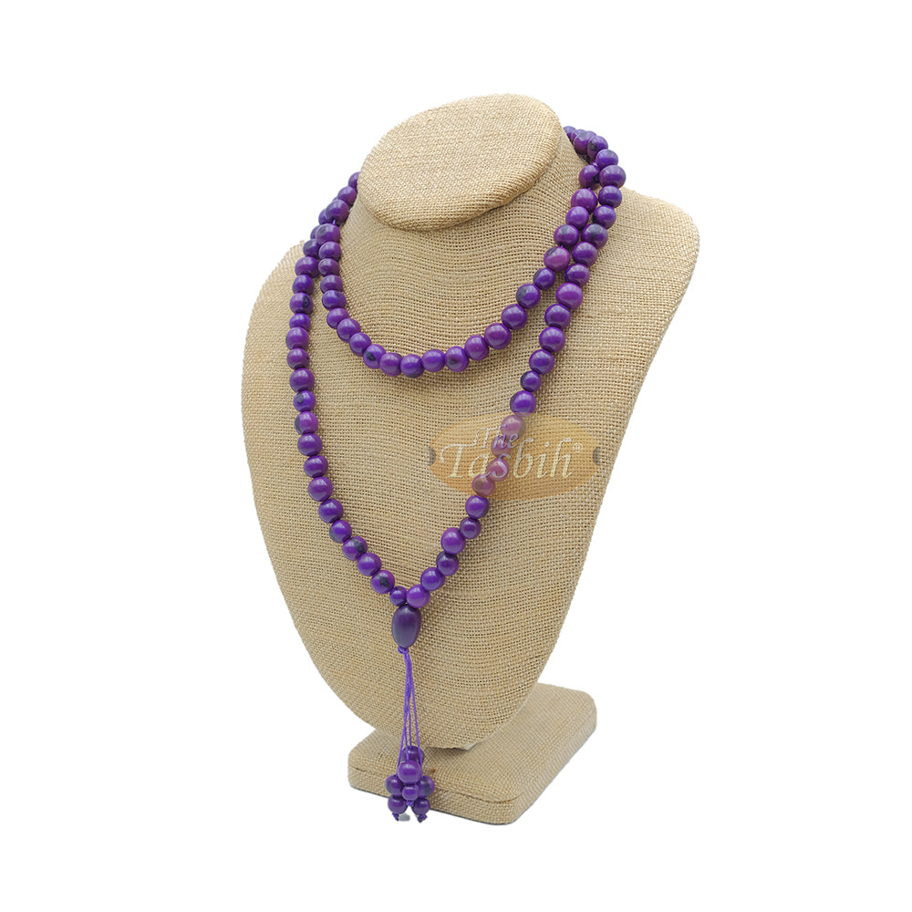 Dark Purple Natural Colored Dye Eco-Friendly Sustainable Original Açai Seed 9mm Beads Traditional Tasbih