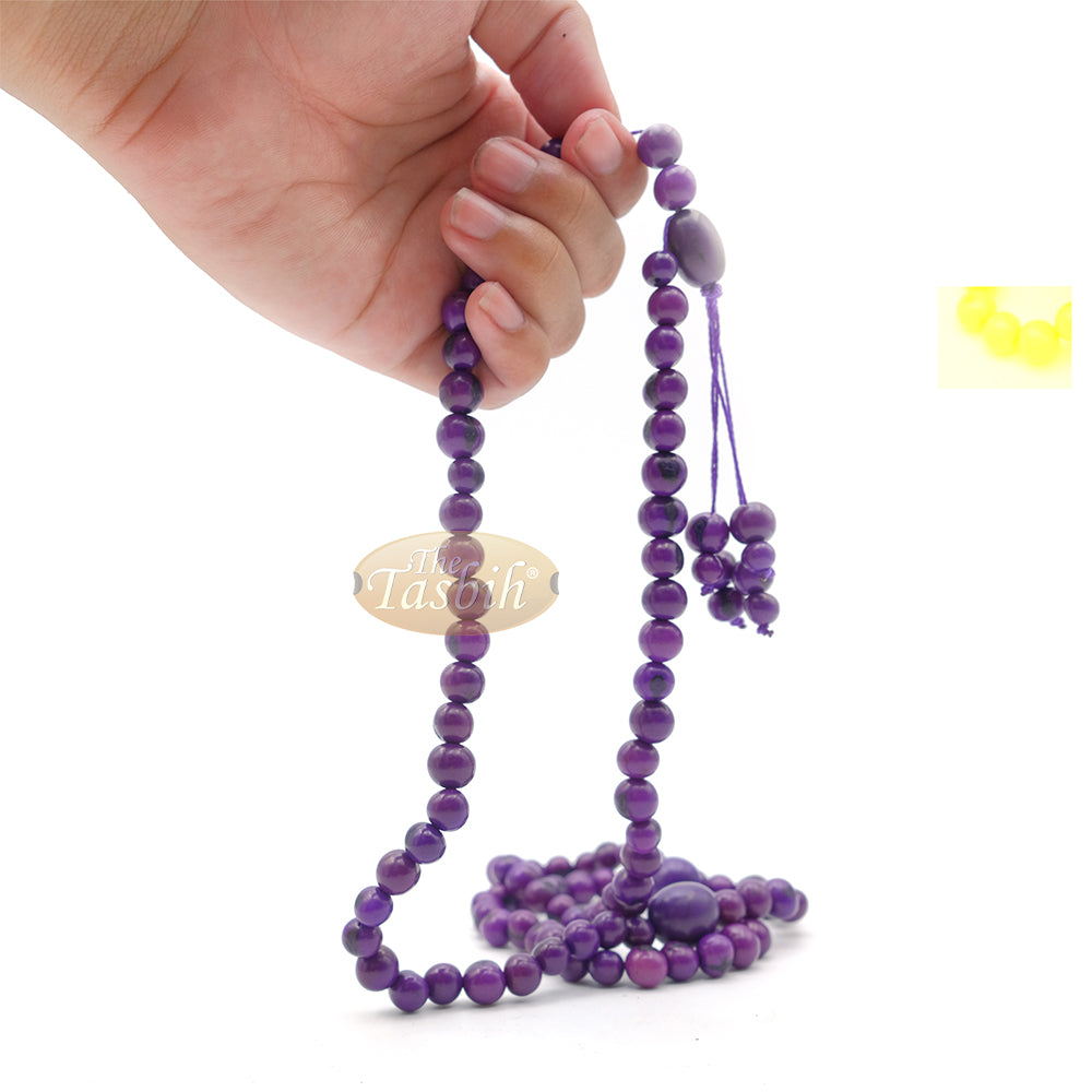 Dark Purple Natural Colored Dye Eco-Friendly Sustainable Original Açai Seed 9mm Beads Traditional Tasbih