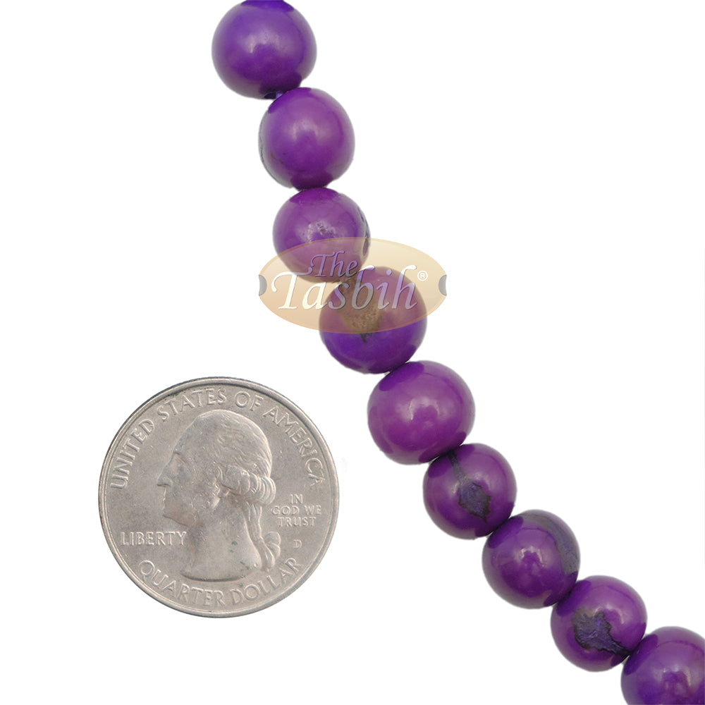 Dark Purple Natural Colored Dye Eco-Friendly Sustainable Original Açai Seed 9mm Beads Traditional Tasbih