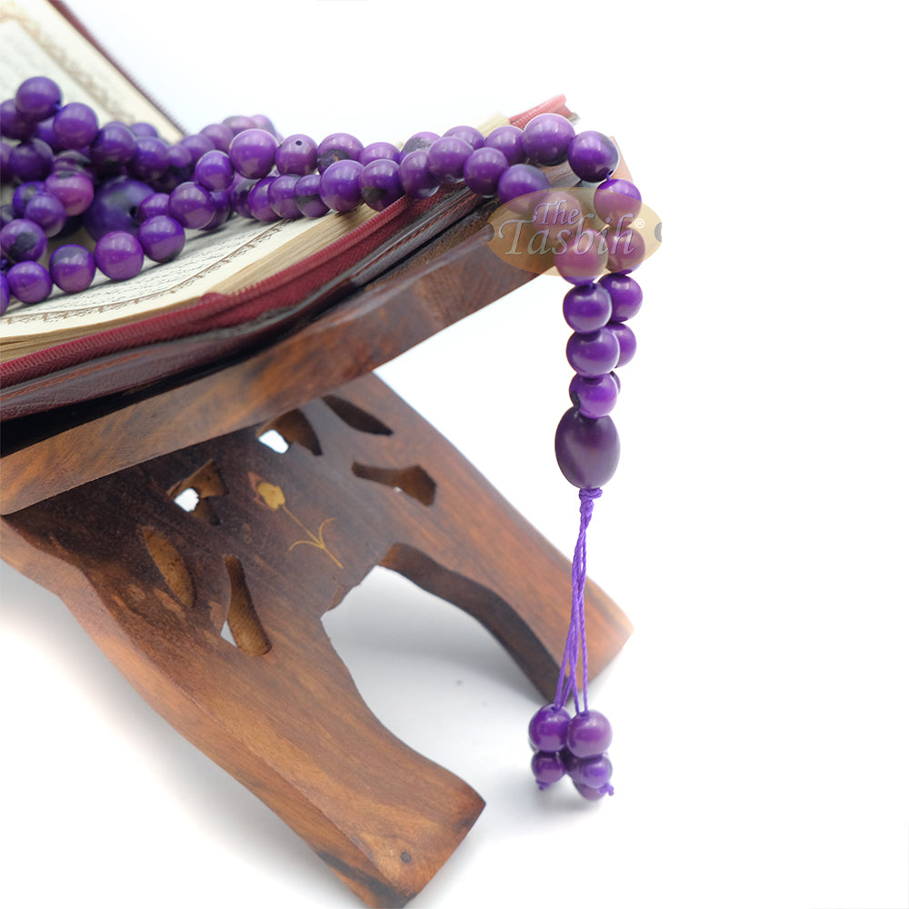 Dark Purple Natural Colored Dye Eco-Friendly Sustainable Original Açai Seed 9mm Beads Traditional Tasbih