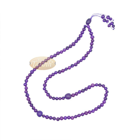 Dark Purple Natural Colored Dye Eco-Friendly Sustainable Original Açai Seed 9 mm Beads Traditional Tasbih
