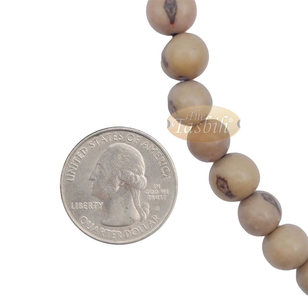Gray Natural Colored Dye Eco-Friendly Sustainable Original Açai Seed 9 mm Beads Traditional Tasbih