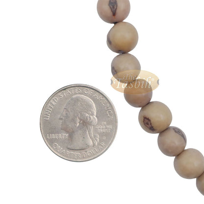 Gray Natural Colored Dye Eco-Friendly Sustainable Original Açai Seed 9 mm Beads Traditional Tasbih