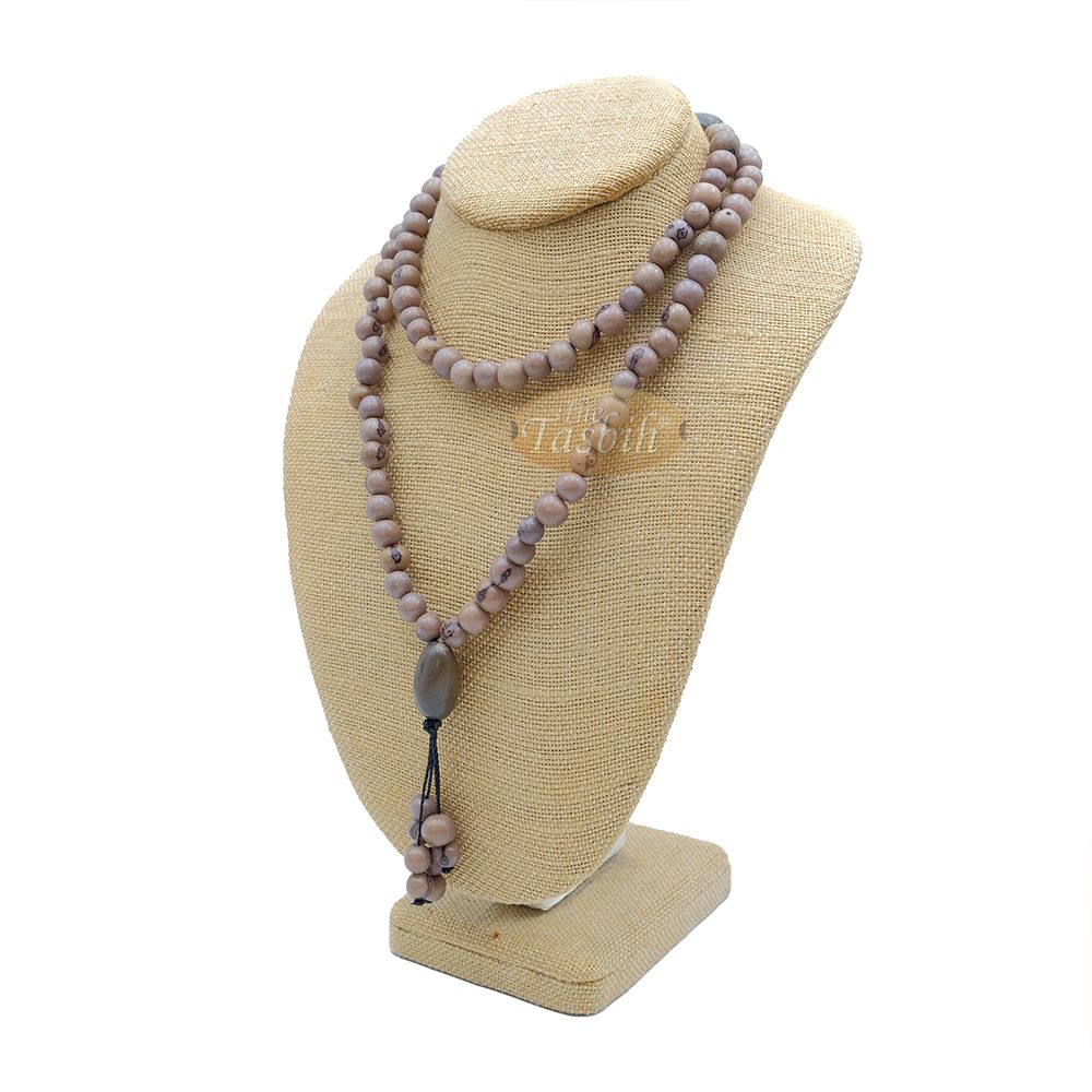 Gray Natural Colored Dye Eco-Friendly Sustainable Original Açai Seed 9 mm Beads Traditional Tasbih