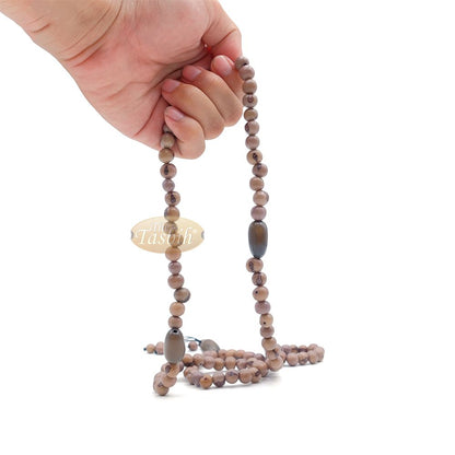 Gray Natural Colored Dye Eco-Friendly Sustainable Original Açai Seed 9 mm Beads Traditional Tasbih