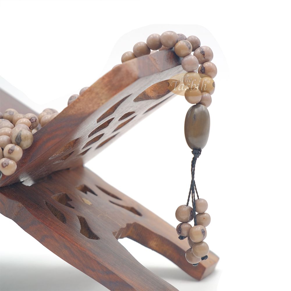 Gray Natural Colored Dye Eco-Friendly Sustainable Original Açai Seed 9 mm Beads Traditional Tasbih