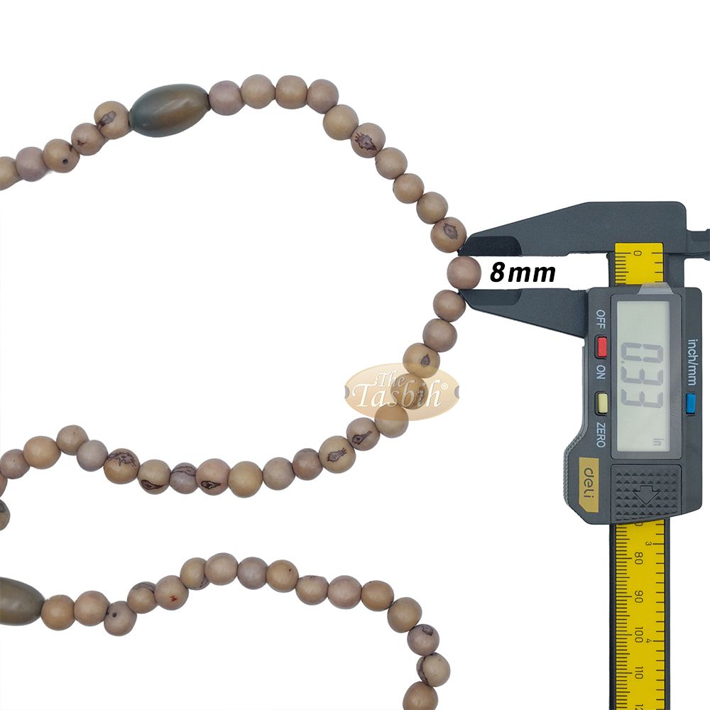 Gray Natural Colored Dye Eco-Friendly Sustainable Original Açai Seed 9 mm Beads Traditional Tasbih
