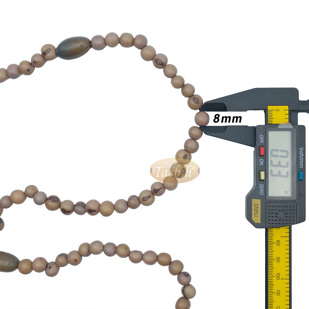 Gray Natural Colored Dye Eco-Friendly Sustainable Original Açai Seed 9 mm Beads Traditional Tasbih