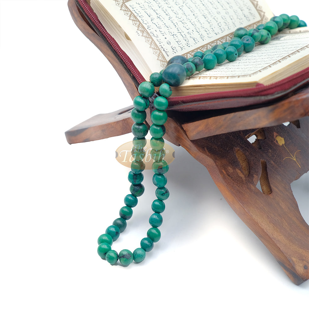 Jade Green Natural Colored Dye Eco-Friendly Sustainable Original Açai Seed 9mm Beads Traditional Tasbih