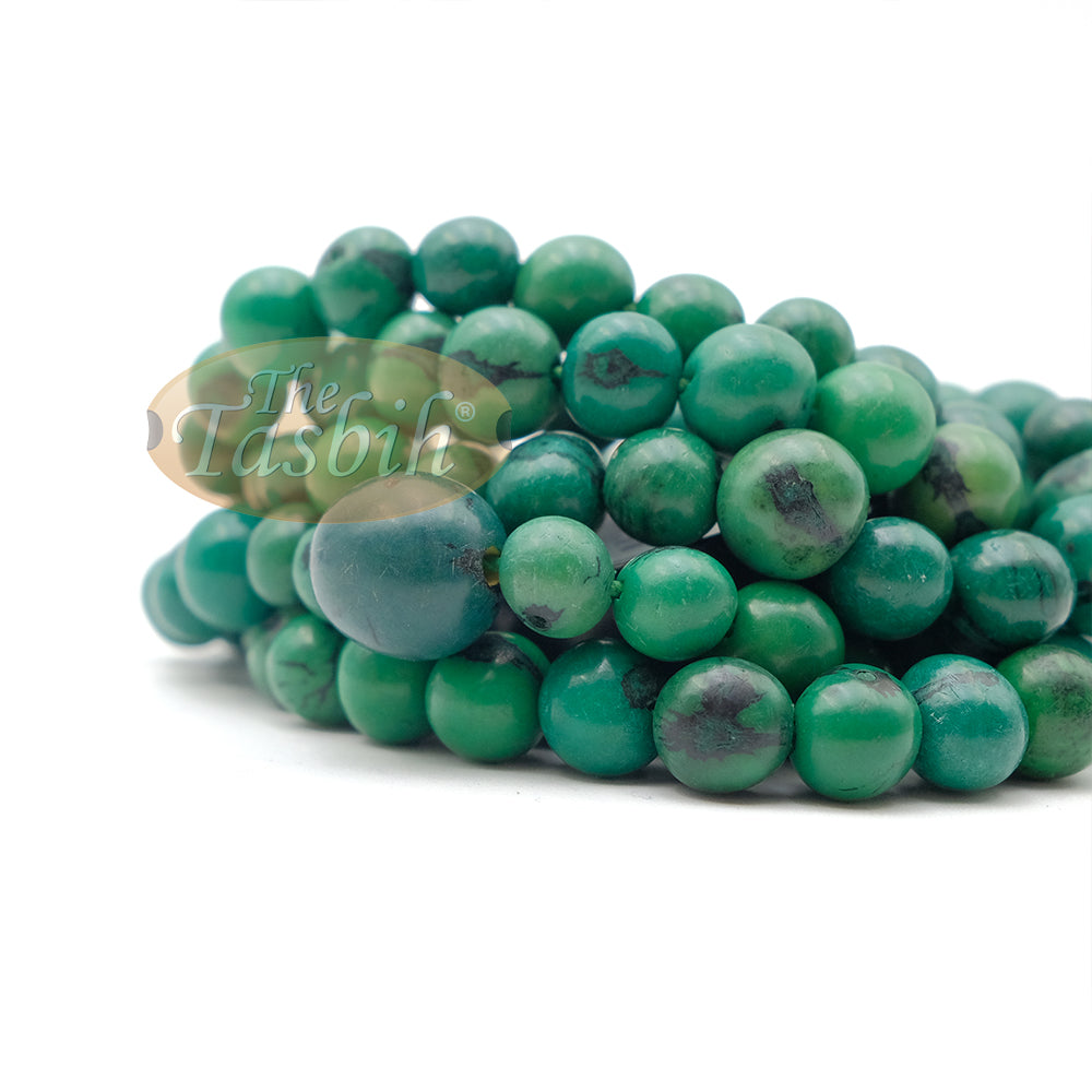 Jade Green Natural Colored Dye Eco-Friendly Sustainable Original Açai Seed 9mm Beads Traditional Tasbih