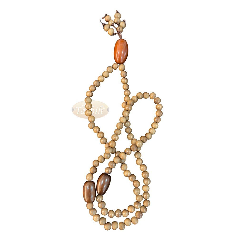 Light Brown Natural Colored Dye Eco-Friendly Sustainable Original Açai Seed 9 mm Beads Traditional Tasbih
