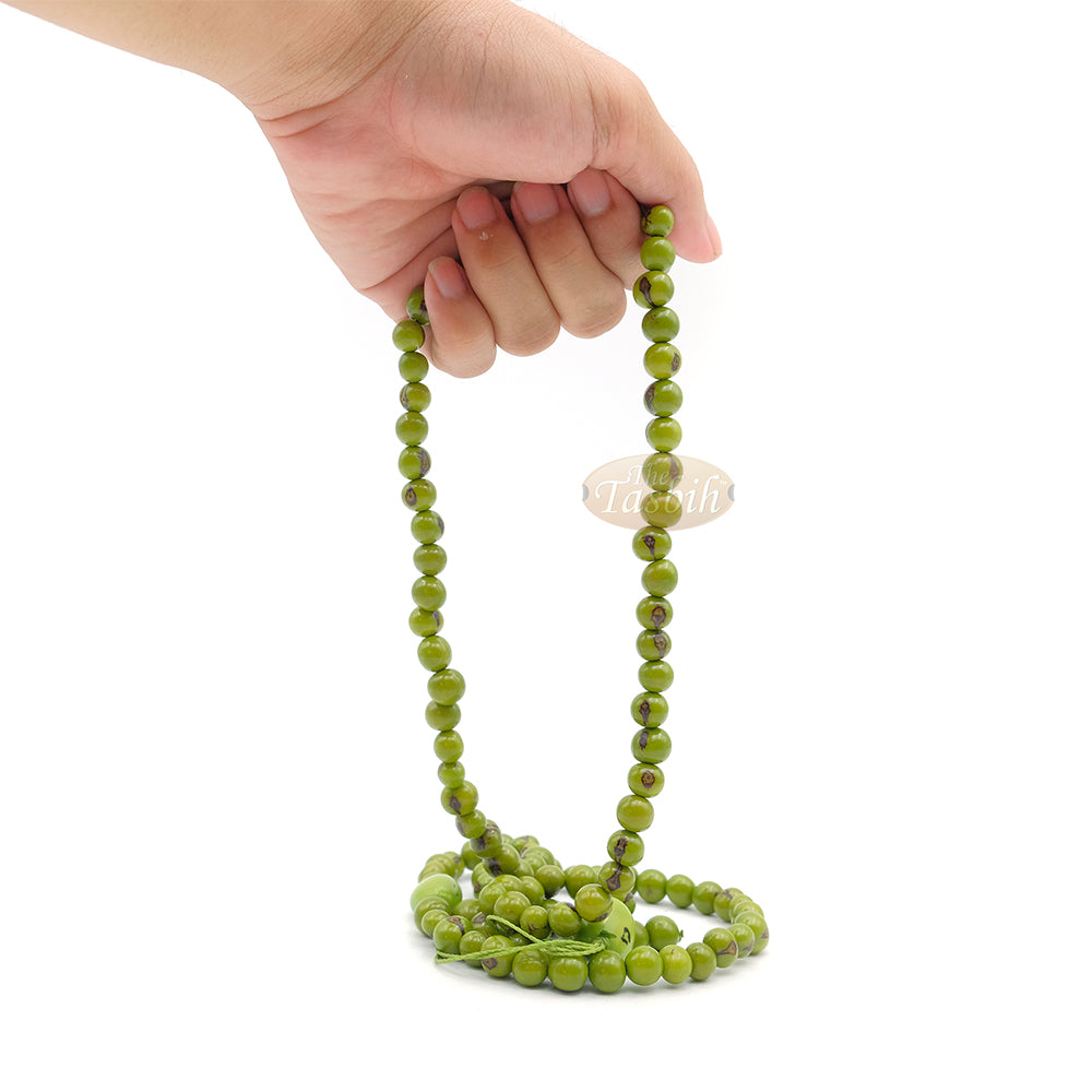 Lime Green Natural Colored Dye Eco-Friendly Sustainable Original Açai Seed 9mm Beads Traditional Tasbih