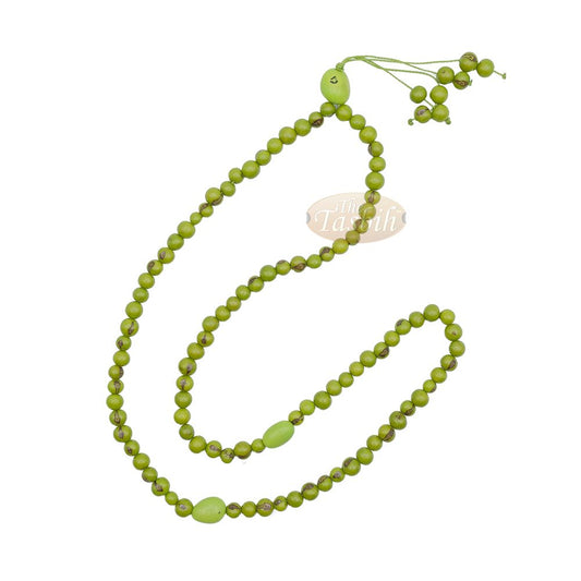 Lime Green Natural Colored Dye Eco-Friendly Sustainable Original Açai Seed 9 mm Beads Traditional Tasbih