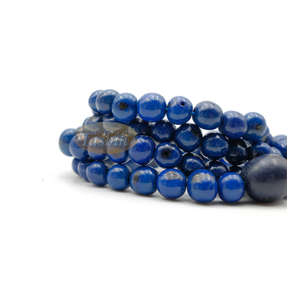 Lapiz Blue Natural Colored Dye Eco-Friendly Sustainable Original Açai Seed 9mm Beads Traditional Tasbih