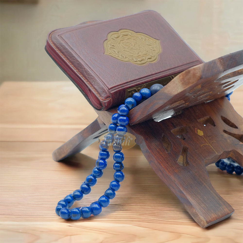 Lapiz Blue Natural Colored Dye Eco-Friendly Sustainable Original Açai Seed 9 mm Beads Traditional Tasbih