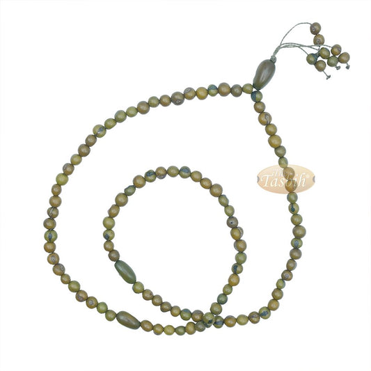 Mung Bean Green Natural Colored Dye Eco-Friendly Sustainable Original Açai Seed 9 mm Beads Traditional Tasbih