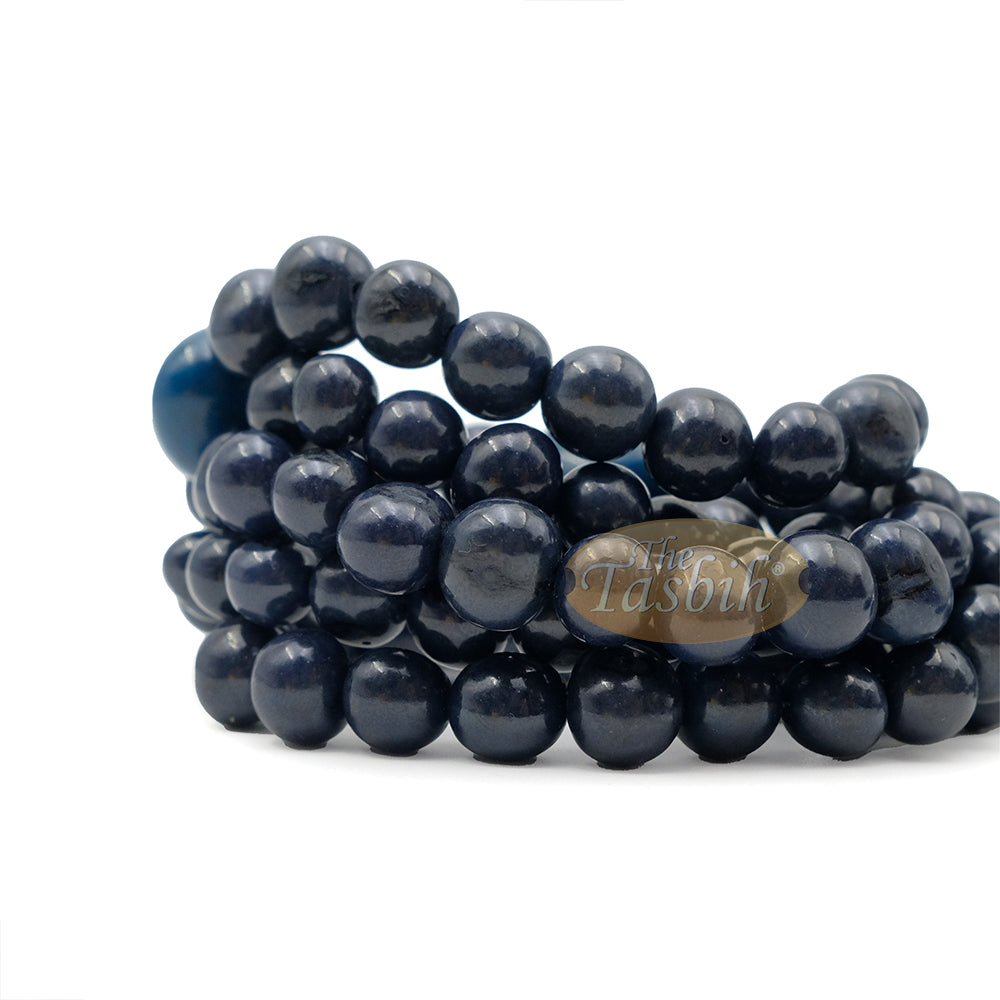 Indigo Blue Natural Colored Dye Eco-Friendly Sustainable Original Açai Seed 9mm Beads Traditional Tasbih