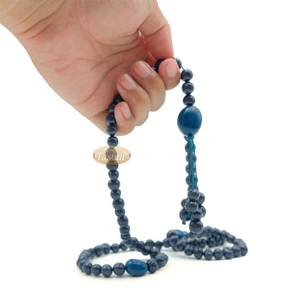 Indigo Blue Natural Colored Dye Eco-Friendly Sustainable Original Açai Seed 9 mm Beads Traditional Tasbih