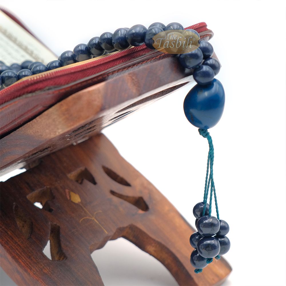 Indigo Blue Natural Colored Dye Eco-Friendly Sustainable Original Açai Seed 9 mm Beads Traditional Tasbih