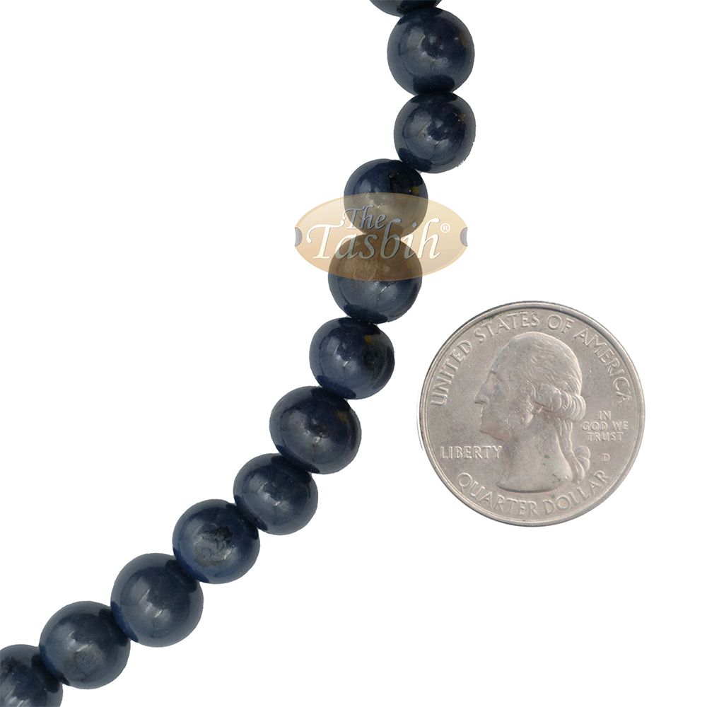 Indigo Blue Natural Colored Dye Eco-Friendly Sustainable Original Açai Seed 9 mm Beads Traditional Tasbih