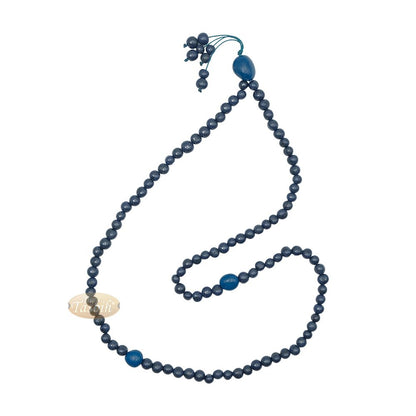 Indigo Blue Natural Colored Dye Eco-Friendly Sustainable Original Açai Seed 9 mm Beads Traditional Tasbih