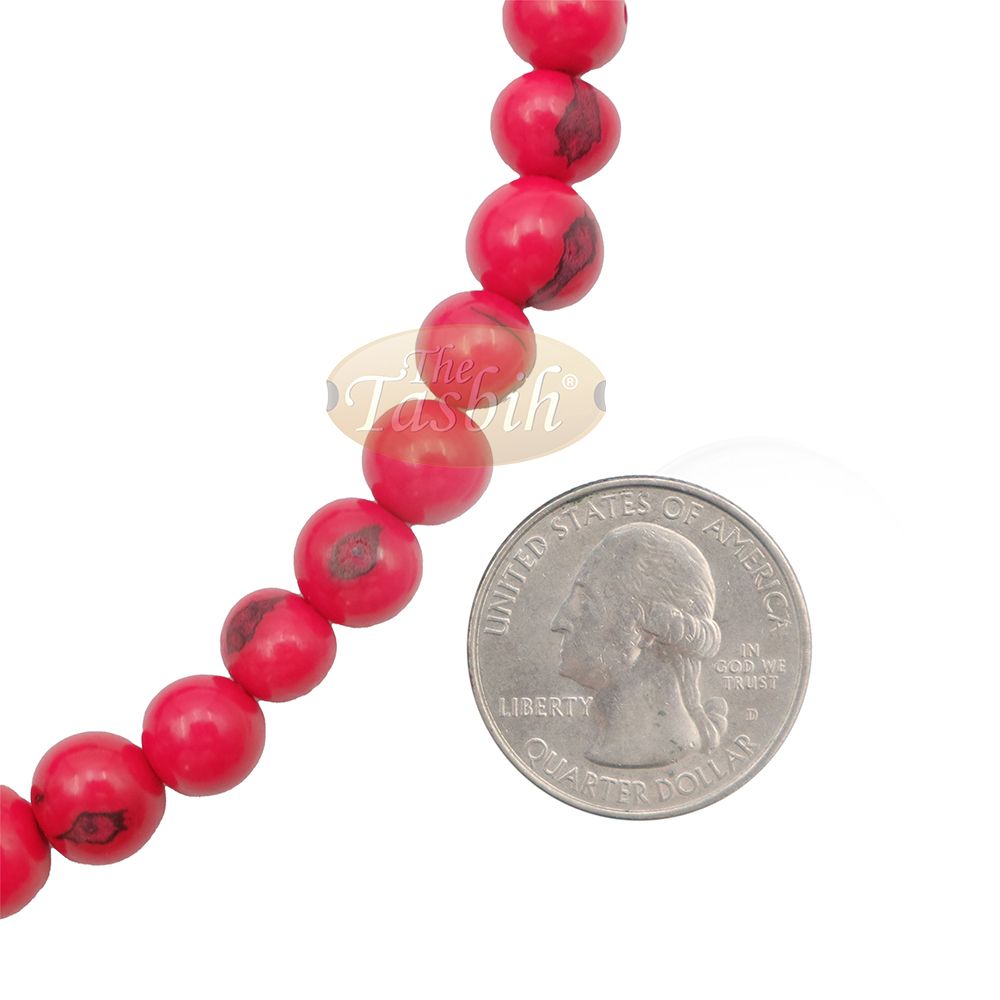 Red Colored Natural Dye Eco-Friendly Sustainable Original Açai Seed 9 mm Beads Traditional Tasbih