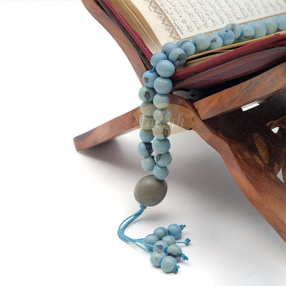 Sky Blue Natural Colored Dye Eco-Friendly Sustainable Original Açai Seed 9mm Beads Traditional Tasbih