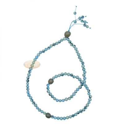 Sky Blue Natural Colored Dye Eco-Friendly Sustainable Original Açai Seed 9 mm Beads Traditional Tasbih