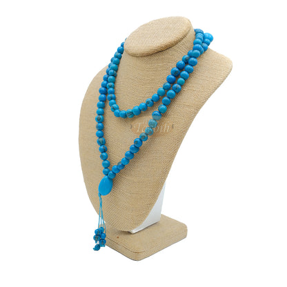 Light Cobalt Blue Natural Colored Dye Eco-Friendly Sustainable Original Açai Seed 9mm Beads Traditional Tasbih