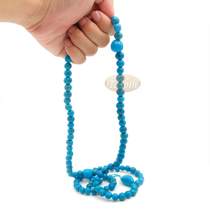 Light Cobalt Blue Natural Colored Dye Eco-Friendly Sustainable Original Açai Seed 9 mm Beads Traditional Tasbih