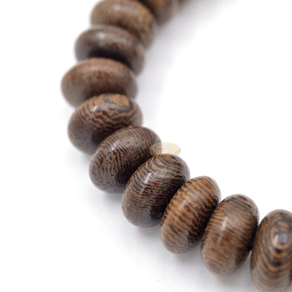 Beaded Bracelet Misbaha - Adjustable Saucer-Shaped Size 6x11mm Johar Wood 33-Bead