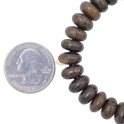 Beaded Bracelet Misbaha - Adjustable Saucer-Shaped Size 6x11mm Johar Wood 33-Bead