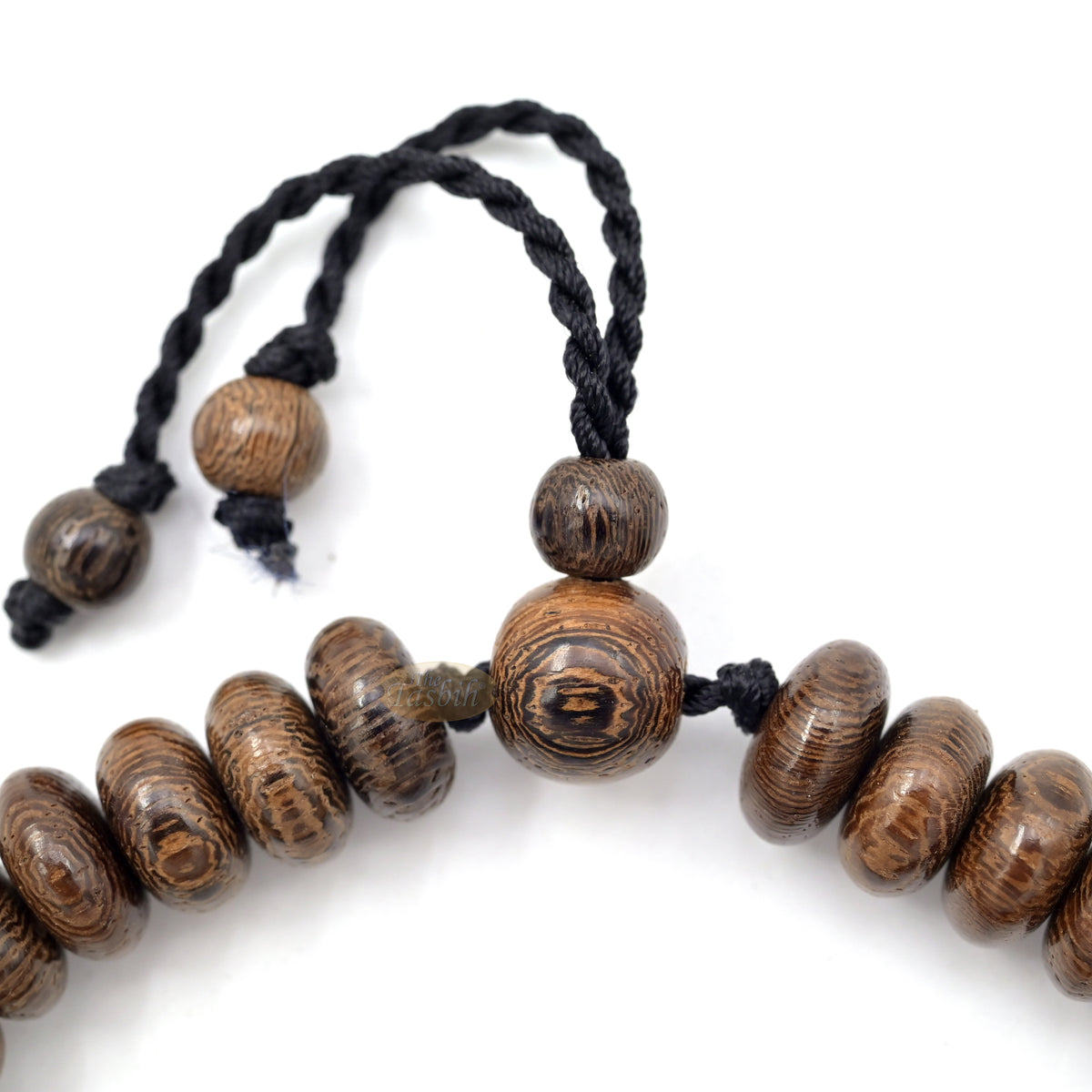 Beaded Bracelet Misbaha - Adjustable Saucer-Shaped Size 6x11mm Johar Wood 33-Bead