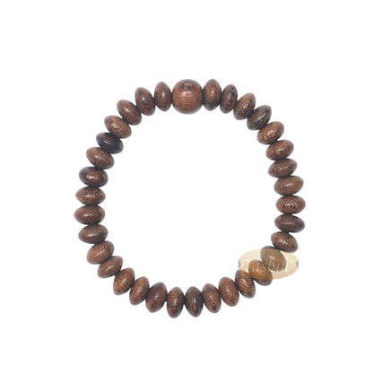 Johar Wood 33-Bead Elastic String 9mm Prayer Bead Bracelet