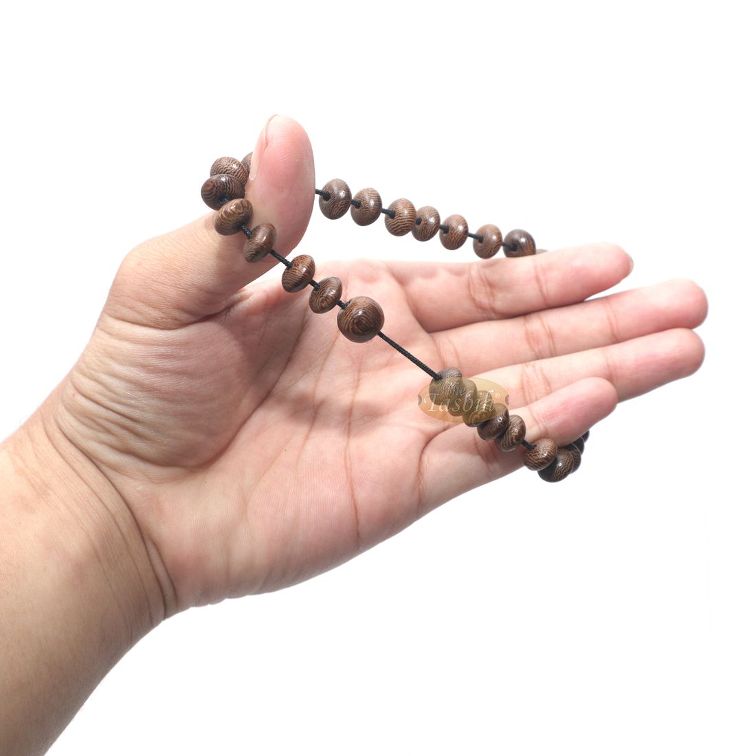 Johar Wood 33-bead Elastic String 9mm Prayer Bead Bracelet
