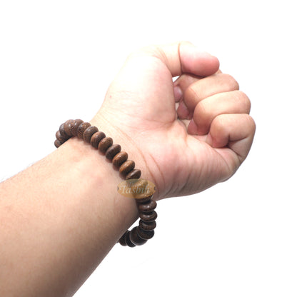 Johar Wood 33-Bead Elastic String 9mm Prayer Bead Bracelet