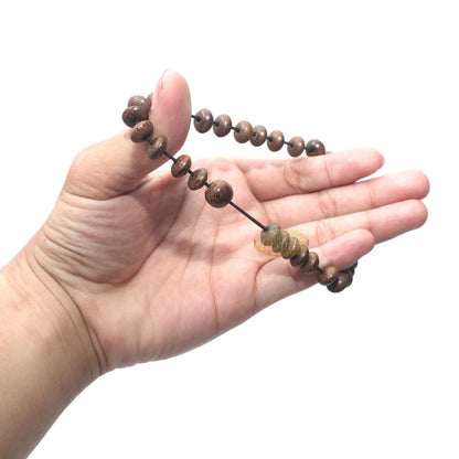 Johar Wood 33-Bead Elastic String 9 mm Prayer Bead Bracelet