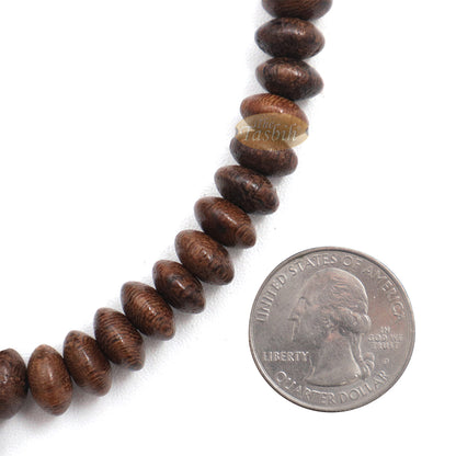 Muslim Johar Natural Wood Handmade Tasbih 10X5mm 99-Bead Flat Oval Prayer Beads Muslim Rosary