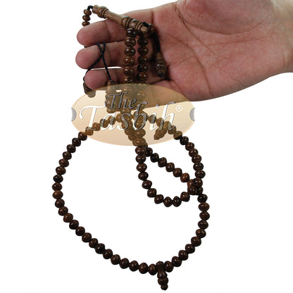 Wooden Islamic Prayer Beads – Natural Johar Wood Tasbih 99Ct Contoured Beads In Gift Box By Thetasbih®