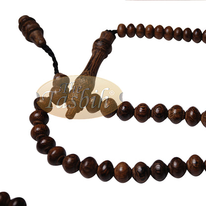 Wooden Islamic Prayer Beads – Natural Johar Wood Tasbih 99Ct Contoured Beads In Gift Box By Thetasbih®