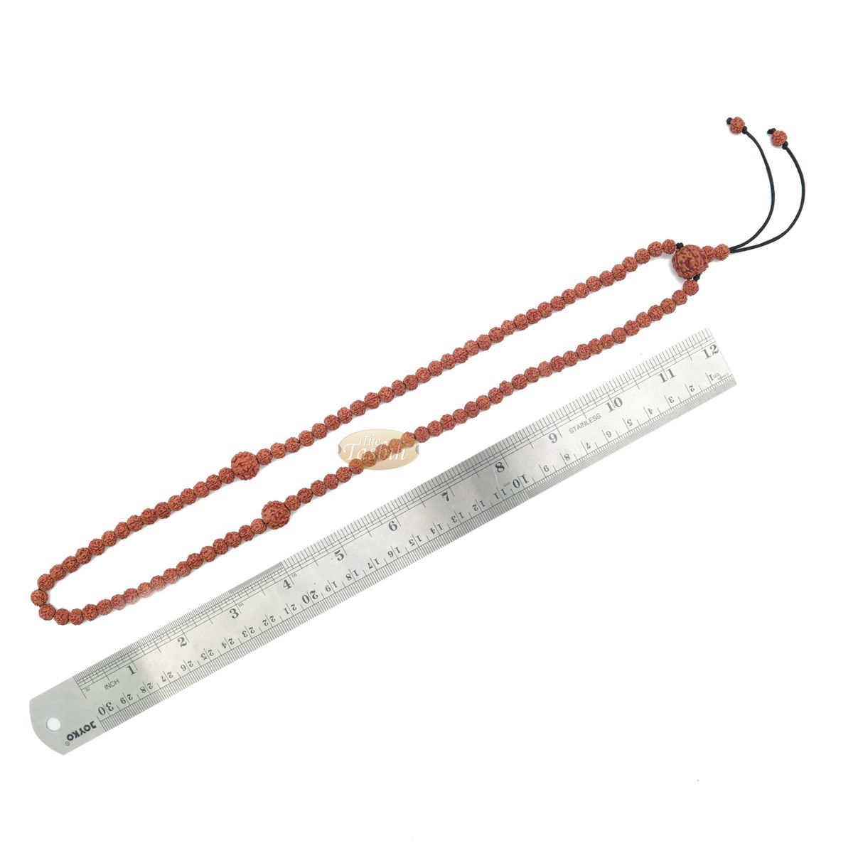 Islamic Prayer Small 6.5 mm Jenitri Seed Tasbih with 99 Beads On Black Satin Cord and 13 mm Divider