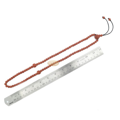 Islamic Prayer Small 6.5 mm Jenitri Seed Tasbih with 99 Beads On Black Satin Cord and 13 mm Divider