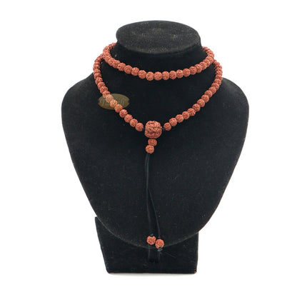 Islamic Prayer Small 6.5 mm Jenitri Seed Tasbih with 99 Beads On Black Satin Cord and 13 mm Divider