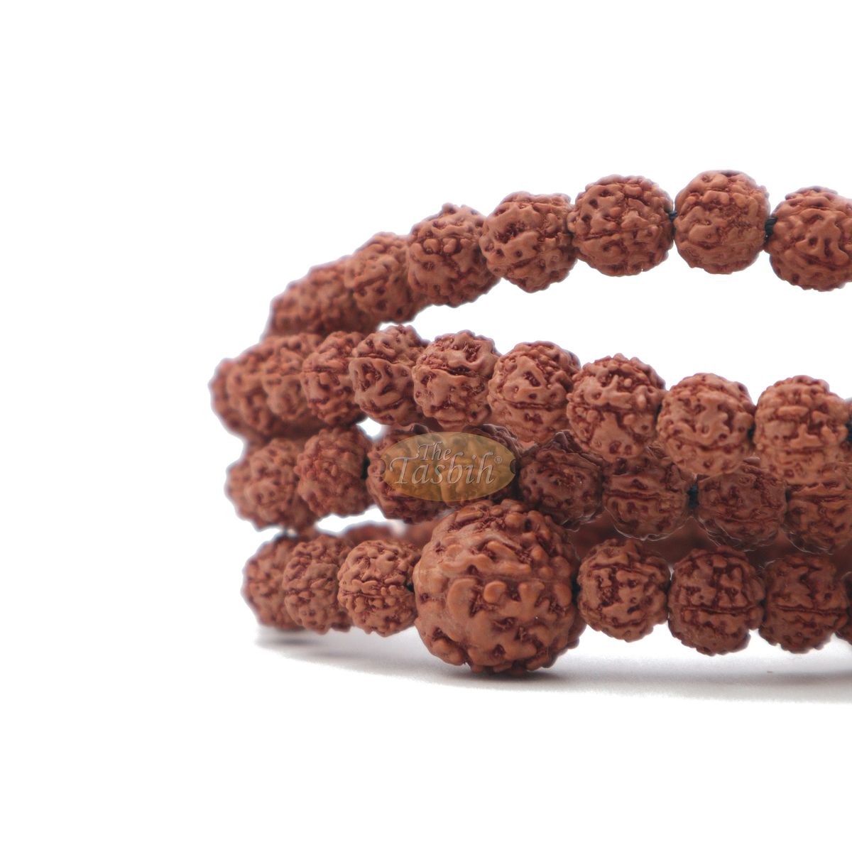 Islamic Prayer Small 6.5 mm Jenitri Seed Tasbih with 99 Beads On Black Satin Cord and 13 mm Divider