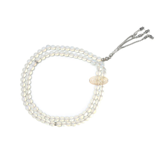 Opaque Moonstone 99 Beads greek Divider Design Flower Tassel 8 mm