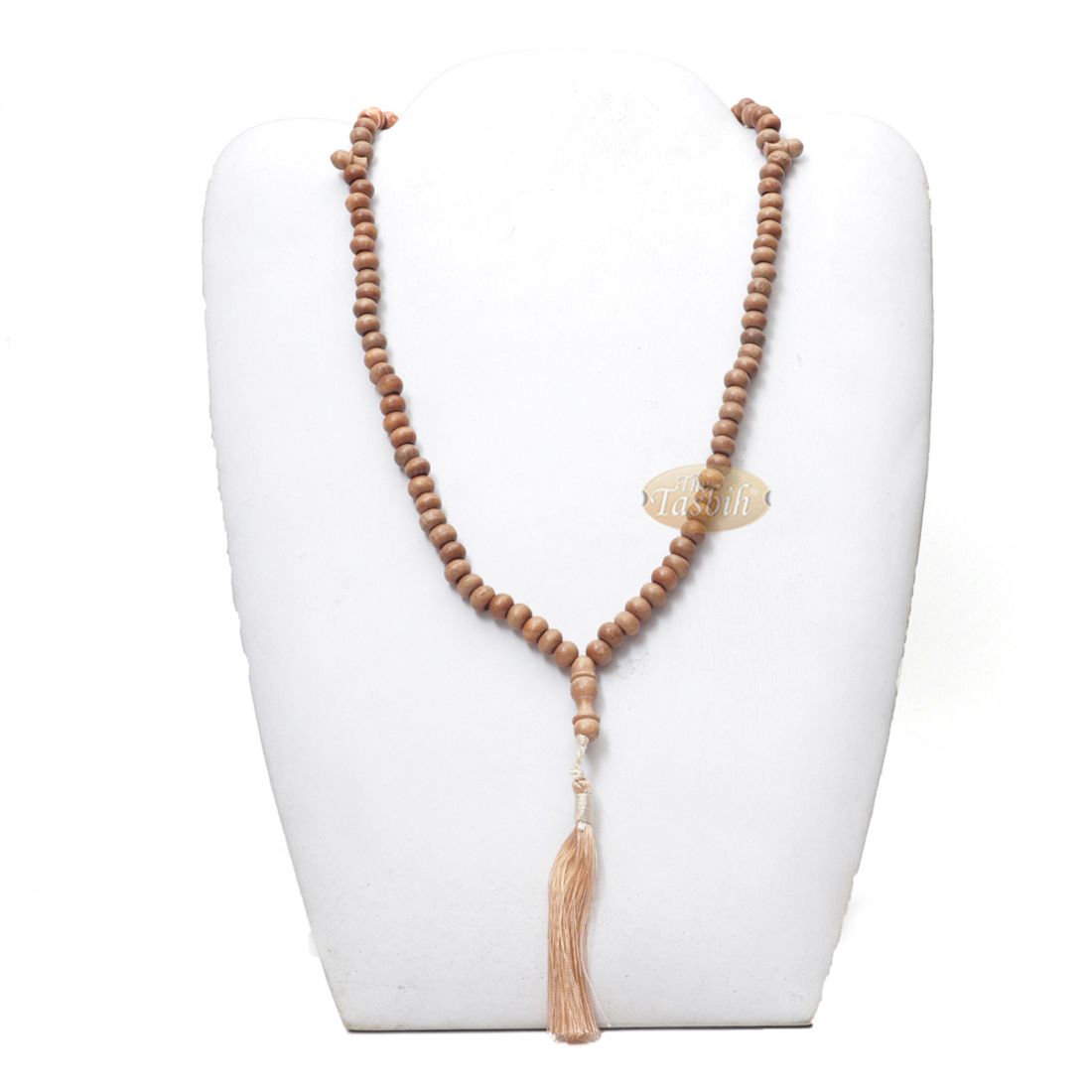 Low-price Handcrafted Brown Rustic Coffee Wood Tasbih Prayer Beads With Strong Soft Tassels