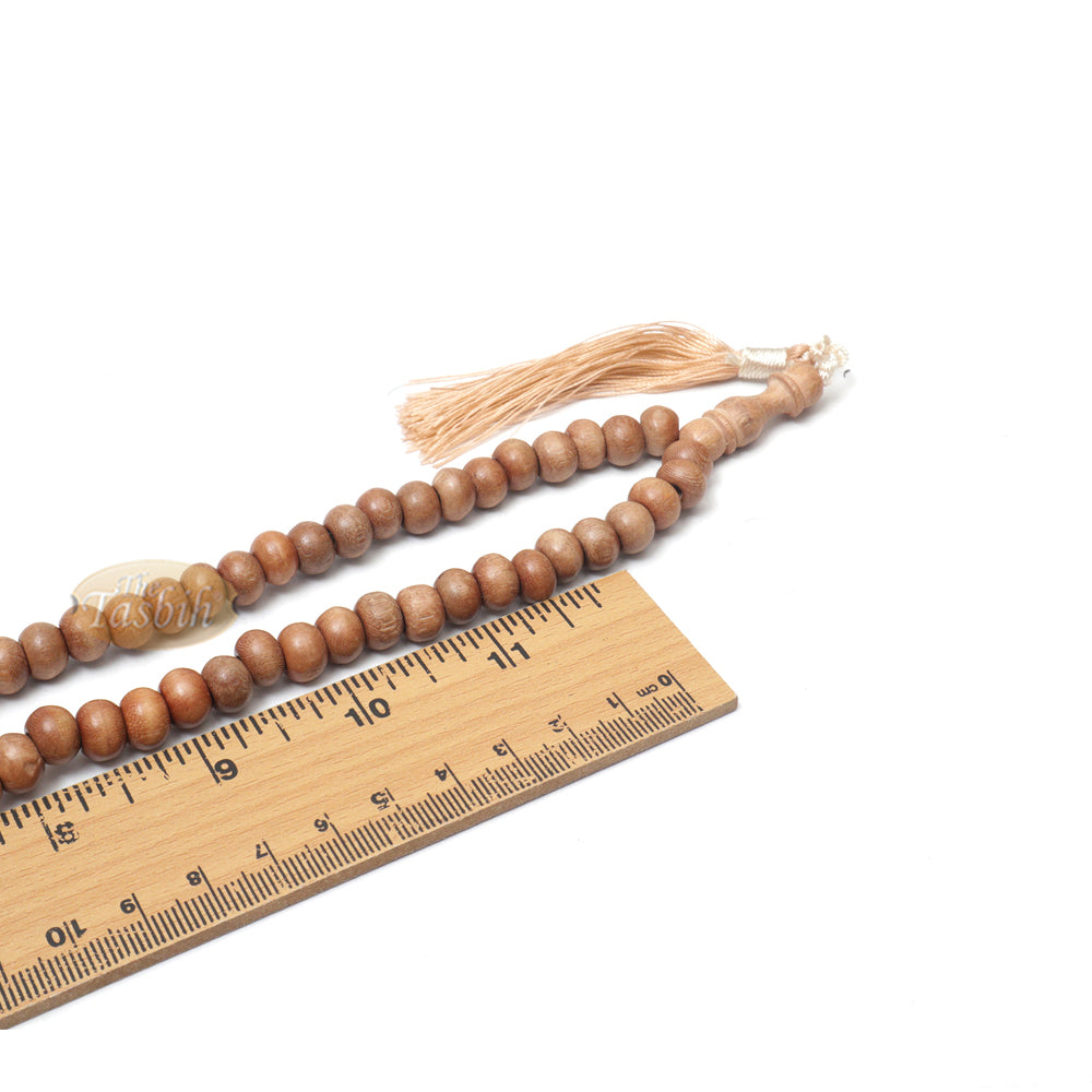 Tasbih Kayu Kopi Pedesaan Coklat Buatan Tangan Harga Murah dengan Rumbai Lembut dan Kuat