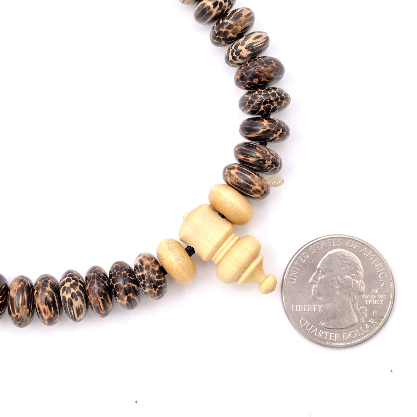 Premium Lieuwung Wood Tasbih 99ct - Natural Dark Brown 5x11mm Oval-shaped Wooden Beads